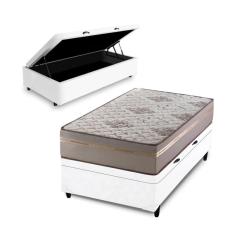 Imagem de Cama Box Baú + Colchão de Solteiro D33 Millenium One Face 88x188x49cm Branco - Suporta até 120kg por pessoa