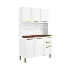 Imagem de Cozinha Compacta De Aço 6 Portas 2 Gavetas Bella Bertolini Branco
