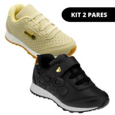 Imagem de Kit 2 Pares Tênis Infantil de Menina Escolar - Club Happy, 25, Única