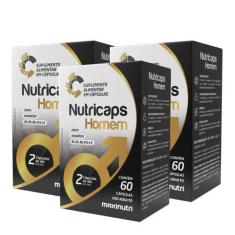 Imagem de Kit 3 Nutricaps Homem Vitaminas + Zinco 60 Capsulas Maxinutri