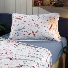 Imagem de Jogo de Cama Solteiro 3 Peças Mundo Kids Malha Náutico