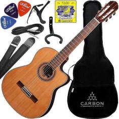 Imagem de Kit Violão Elétrico Eagle Emn860C Nylon Eq Promix Natural