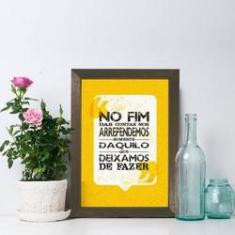 Imagem de Quadro Decorativo Frase No fim das contas 33x43 Moldura Marrom