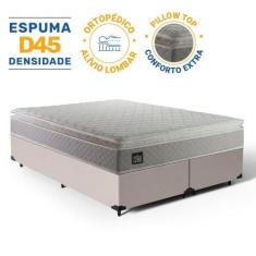 Imagem de Cama Box Queen+ Colchão Strong D45 One Face Bege 158X198x63cm - Suport