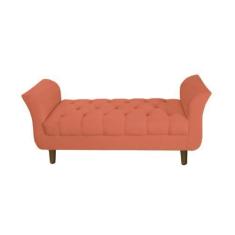Imagem de Recamier Estofado Para Hall De Entrada 90 Cm Grécia Suede Coral - Inca