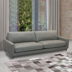 Imagem de Sofá Decorativo Isaac 4 Lugares Sala De Estar 270cm Pés Em Aço Couro G