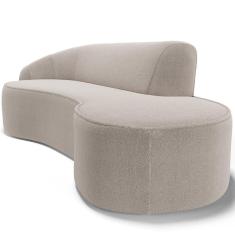 Imagem de Sofá 3 Lugares Curvo Living Firenze Esquerdo D02 Bouclê Bege 210cm B-62 - Lyam