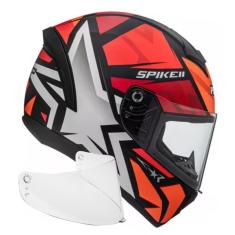 Imagem de Capacete Masculino Peels Spike Il 1 St Vermelho Mais Viseira Cristal
