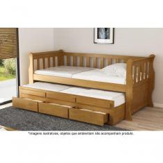 Imagem de Bicama Solteiro Com 3 Gavetas Em Madeira Maciça Crystal Imbuia