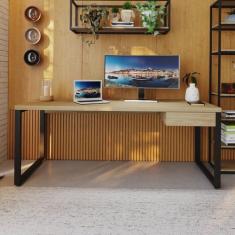 Imagem de Escrivaninha Yon Presidente com 1 Gaveta 190x70x75 - Metalig