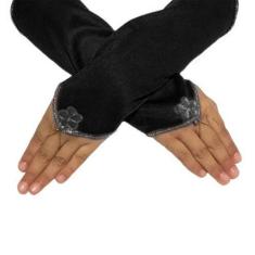 Imagem de Luvas infantil preta festa fantasia princesa aniversário - Anjo Fantas