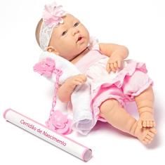 Imagem de Boneca Baby Ninos Recém Nascida Bebê ReBorn com Acessórios Cotiplás