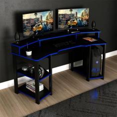 Imagem de Mesa Gamer Zenit Preta e Azul