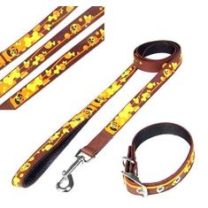 Imagem de COLEIRA PESCOÇO E GUIA EMBORRACHADA 2D - PETS - AMO - MARROM