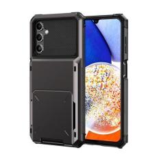 Imagem de SORAKA Capa para Samsung Galaxy A14 5G com porta-cartões Capa para carteira Samsung Galaxy A14 4G Capa PC TPU 2 em 1 de camada dupla Capa à prova de choque com capacidade para 5 cartões
