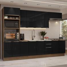 Imagem de Armário de Cozinha Completa 310cm Rustic/preto Lux Madesa 02