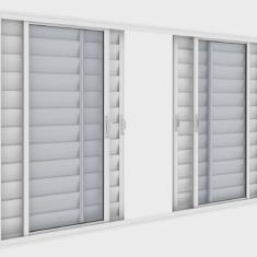 Imagem de Janela de Alumínio Veneziana 100x150cm 6 Folhas Branco