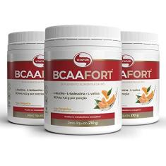 Imagem de Kit 3 BCAA Fort Vitafor Vegano 210g Tangerina