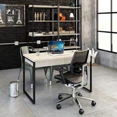 Imagem de Mesa para Escritório 120cm 2 Gavetas Kuadra Compace Snow