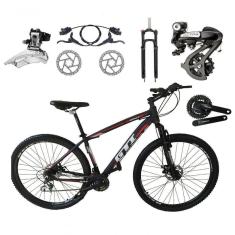 Imagem de Bicicleta Aro 29 Gti Roma Câmbios Shimano Altus 24v K7 Freios Hidráulicos Garfo Trava - Preto/vermelho Tam.15