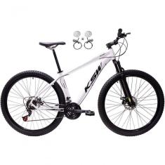 Imagem de Bicicleta Aro 29 Ksw Xlt 24v Freios Disco Hidráulicos Garfo Suspensão - Branco Tam.19
