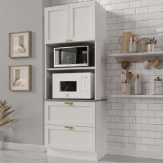 Imagem de Torre Quente 2 Portas 2 Gavetas 2 Nichos Para Forno E Microondas Arizo