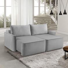Imagem de Sofá Retrátil 160cm 2 Lugares Moon 2323 Estofart Cinza