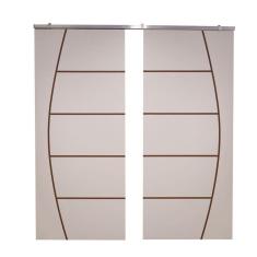 Imagem de Porta Dupla Branco Prime Frisada Kit Alumínio F04 - 210x180