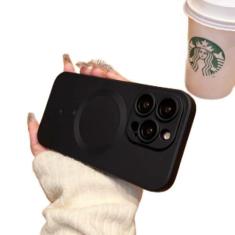 Imagem de Capas magnéticas de telefone de carga sem fio para iPhone 15 14 13 12 11 Pro Max Plus Case Acessórios de capa de proteção de câmera, preto, para iPhone 11 ProMax