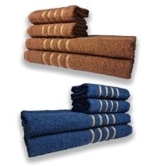 Imagem de 2 Jogos De 4 Toalhas 4 Banho 4 Rosto Montreal 100% Algod?o Mr+az