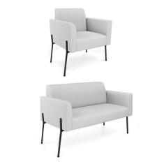 Imagem de Sof  Namoradeira E Poltrona P  De Ferro Preto Marisa Linho D0