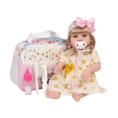 Imagem de Bebe Reborn Loira Princesa Fofinha Corpo De Vinil Siliconado - Cegonha