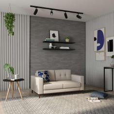 Imagem de Sofá 2 Lugares Surprised Pés e Base em Madeira Linho Cotton Cru