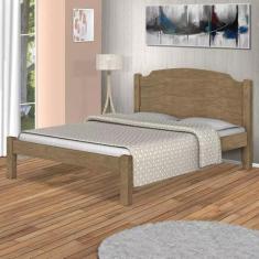 Imagem de Cama Casal Lais 100% Mdf E Estrado 100% Madeira Basoto - Freijo