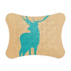 Imagem de Moldura de quebra-cabeça de grão de madeira azul veado decoração de imagem ornamento de jogo de quebra-cabeça