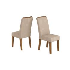 Imagem de Conjunto Sala de Jantar com 6 Cadeiras Talin Espresso Móveis Pinho/Linho Ameixa/Off White