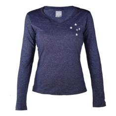 Imagem de Camisa Feminina Manga Longa Estrelas Bordadas Cruzeiro