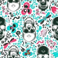 Imagem de Papel de Parede Caveiras Divertidas