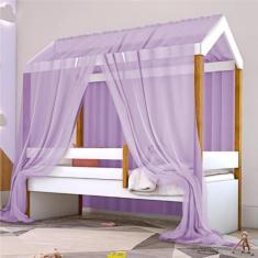 Imagem de Cama Montessoriana Exclusiv Solteiro com Voal Lilás