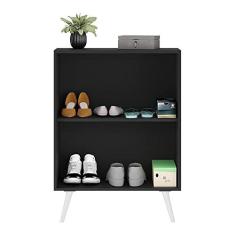 Imagem de Sapateira 2 Portas Retrô Nina Multimóveis Preta/branca