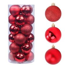 Imagem de HISEEINLABEL 24 peças de enfeites de bolas de Natal, enfeite de Natal para árvore de Natal - decorações de árvore de Natal inquebráveis, bola pendurada para festas de casamento e carnaval (24,