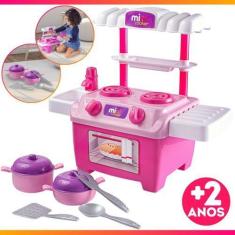 Imagem de Kit Cozinha De Brinquedo Infantil Completa Panela Talher Fogão Pia Men