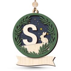 Imagem de Primeiro enfeite de Natal do bebê 2024 – Enfeite de monograma personalizado, decoração de Natal para bebê, lembrança inicial de madeira, decoração de férias em família (P)