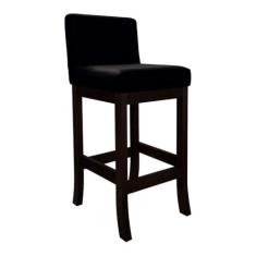 Imagem de Banqueta Alta para Bancada de Cozinha em Madeira Capuccino Melody Suede Preto