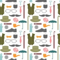 Imagem de Papel de Parede Adesivo Gentleman Retrô 113917003 RL 0,58x3M