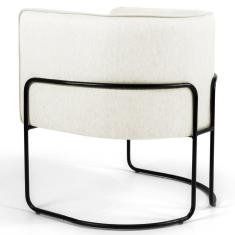 Imagem de Kit 2 Poltronas Decorativas Base Aço Betina B-309 Veludo Bege - Domi