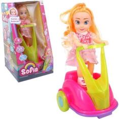 Imagem de Boneca Sofia No Patinete Bate E Volta Com Som E Luz A Pilha - Wellkids