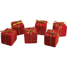 Imagem de Decoracao De Natal Enfeite Presente Veludo 3Cm Vm Pct.C/06