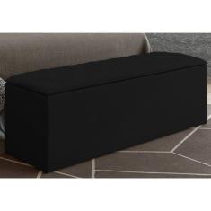 Imagem de Cabeceira Com Calçadeira Baú Paris Para Colchão Box 140 Cm  Suede Amassado - Js Móveis
