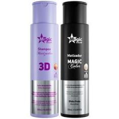 Imagem de Kit Magic Color Shampoo 3D + Matizador Efeito Prata 500Ml